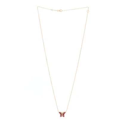 Suzanne Kalan 18K Rose Gold Diamond Ruby Mini Butterfly Pendant Necklace 3 of 7