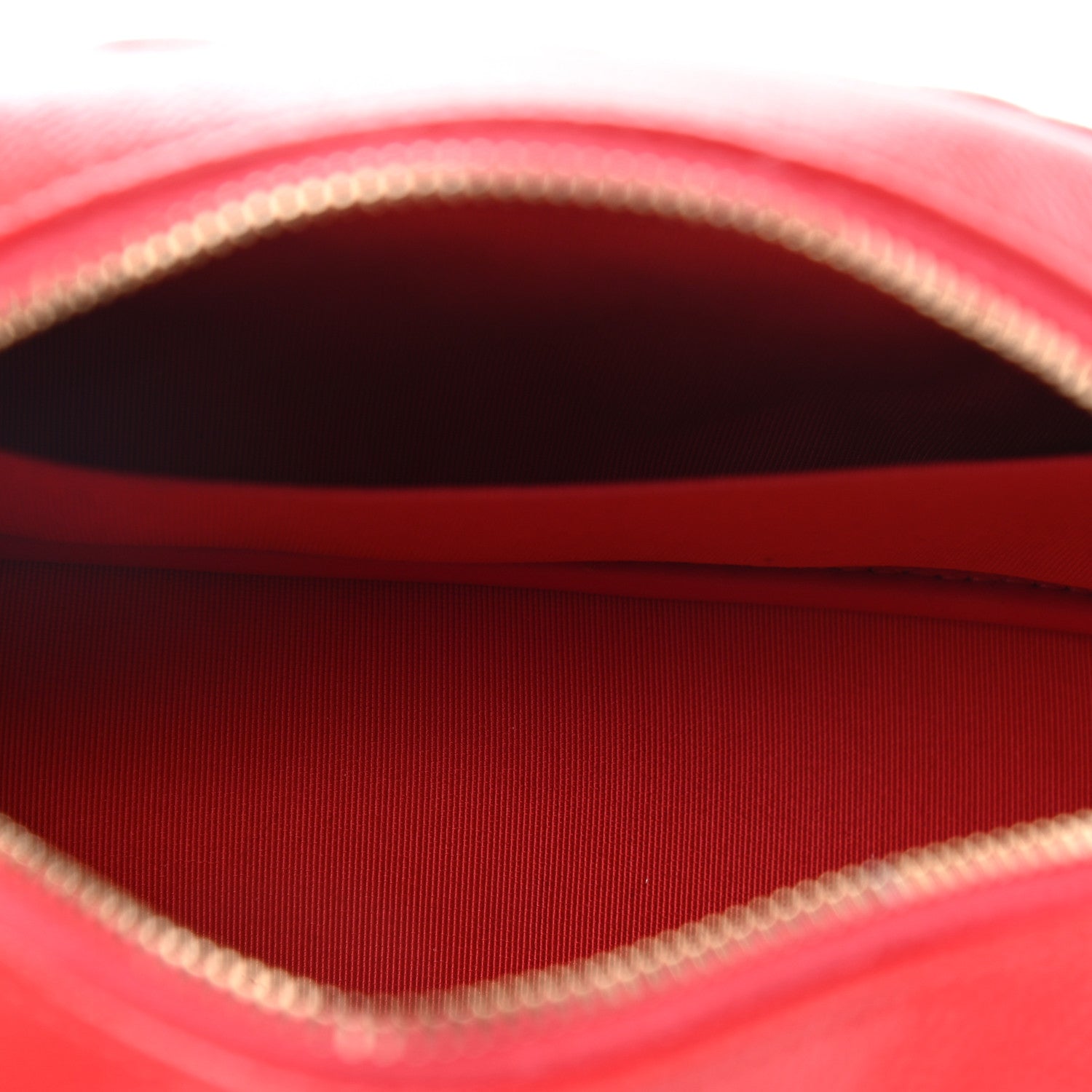 Chanel Caviar Quilted Round Cosmetic Case Red 5 of 11