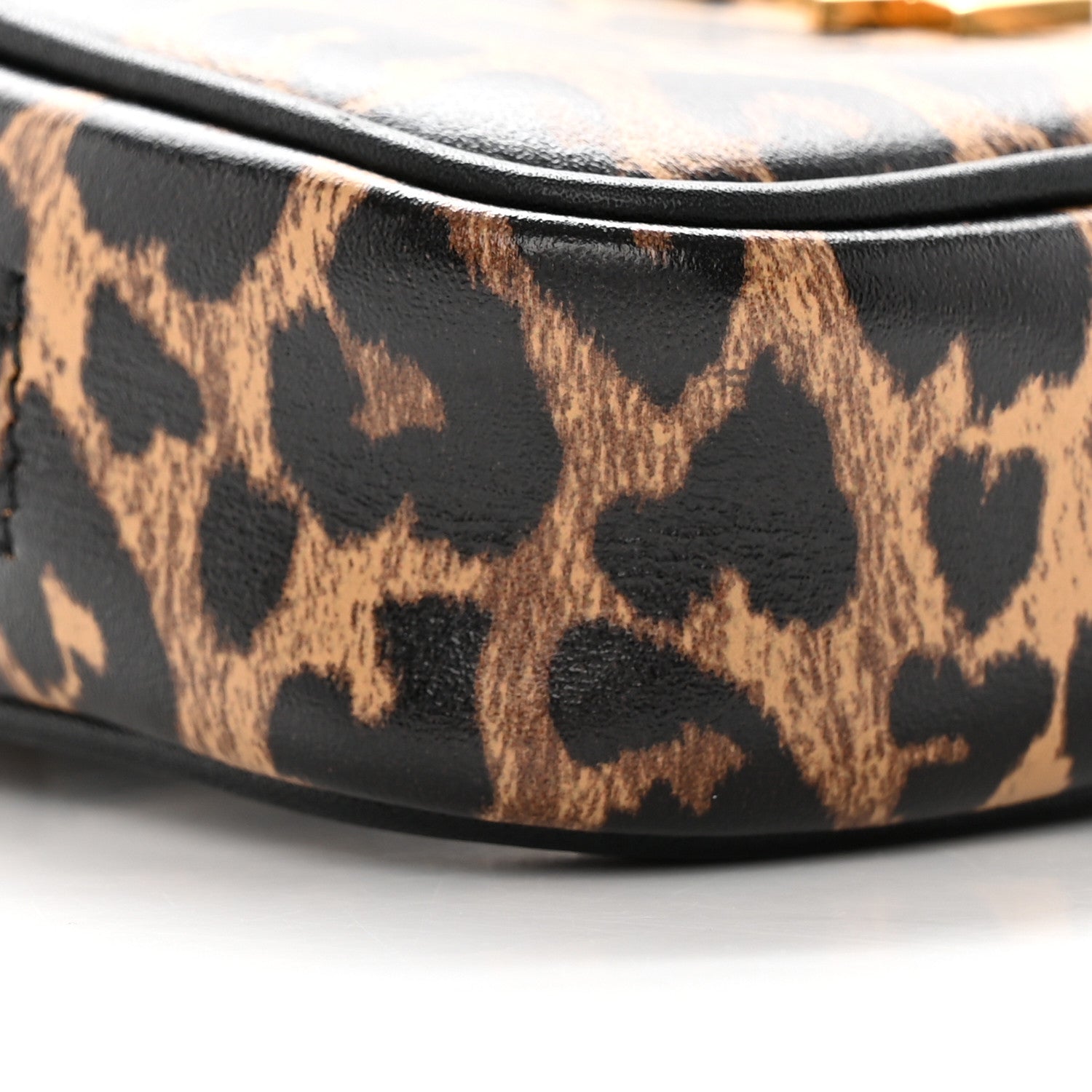 Saint Laurent Calfskin Heart Leopard Print Monogram Baby Lou Camera Bag Toffee 9 of 12