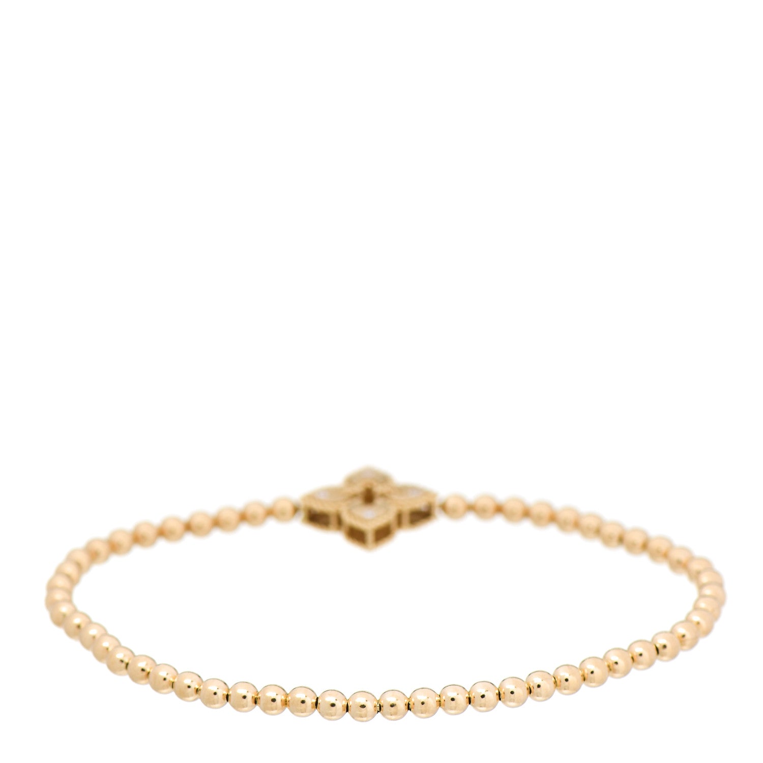 Roberto Coin 18K Yellow Gold Diamond Petite Venetian Small Station Stretch Bracelet 2 of 3