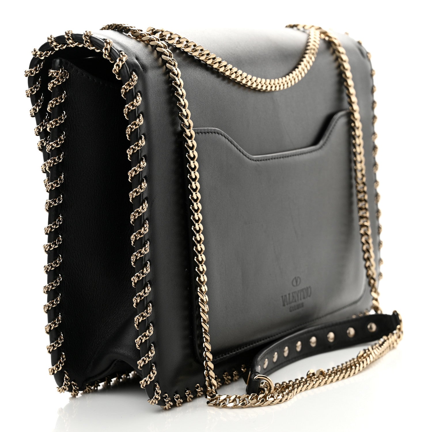Valentino Garavani Vitello Groumette Small Rockstud Demilune Shoulder Bag 3 of 14