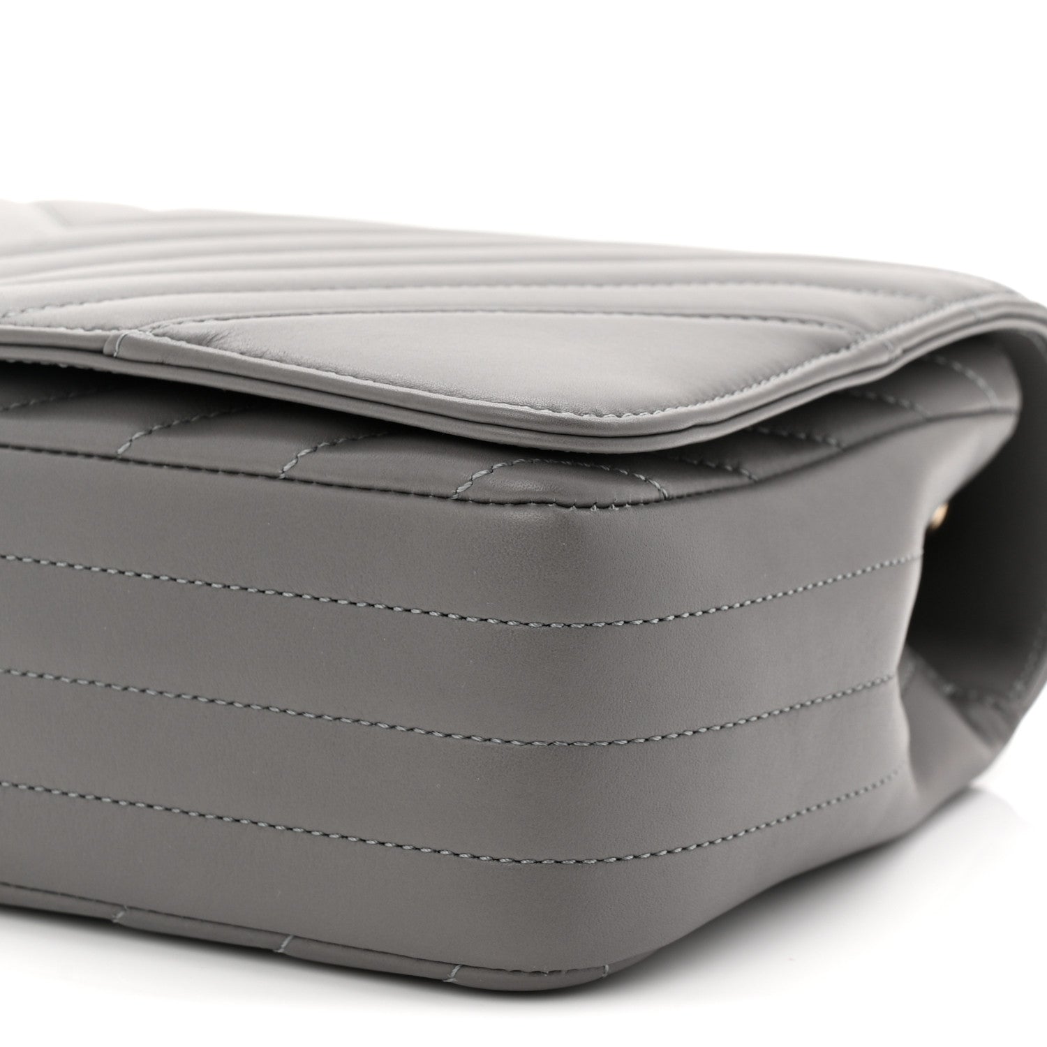 Chanel Calfskin Chevron Quilted Large Statement Flap Grey 10 of 10