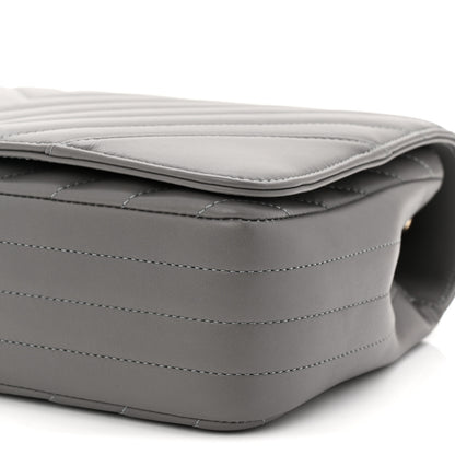 Chanel Calfskin Chevron Quilted Large Statement Flap Grey 10 of 10
