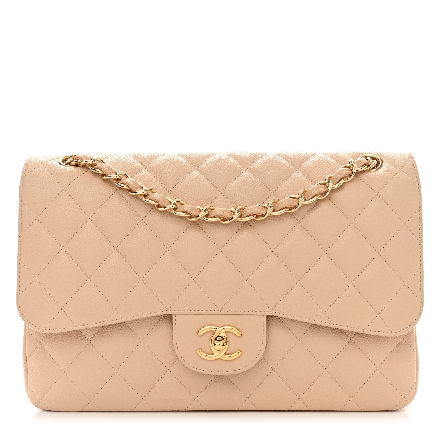 Chanel Caviar Quilted Jumbo Double Flap Beige Clair 1 of 12