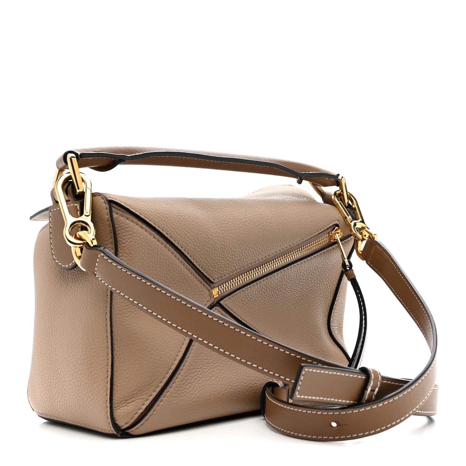 Loewe Grained Calfskin Small Puzzle Bag Sand Mink 1847194