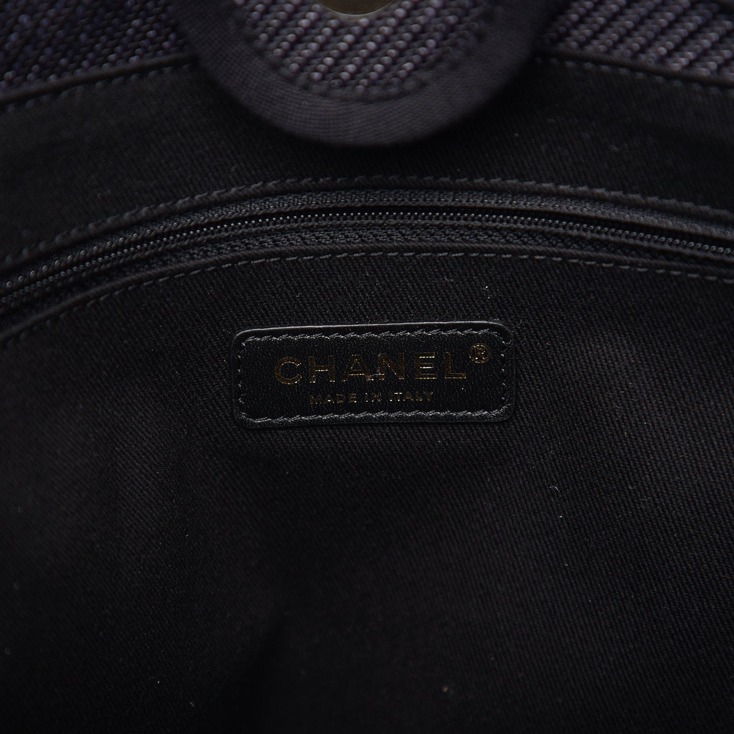 Mixed Fibers Calfskin Small Deauville Tote Black