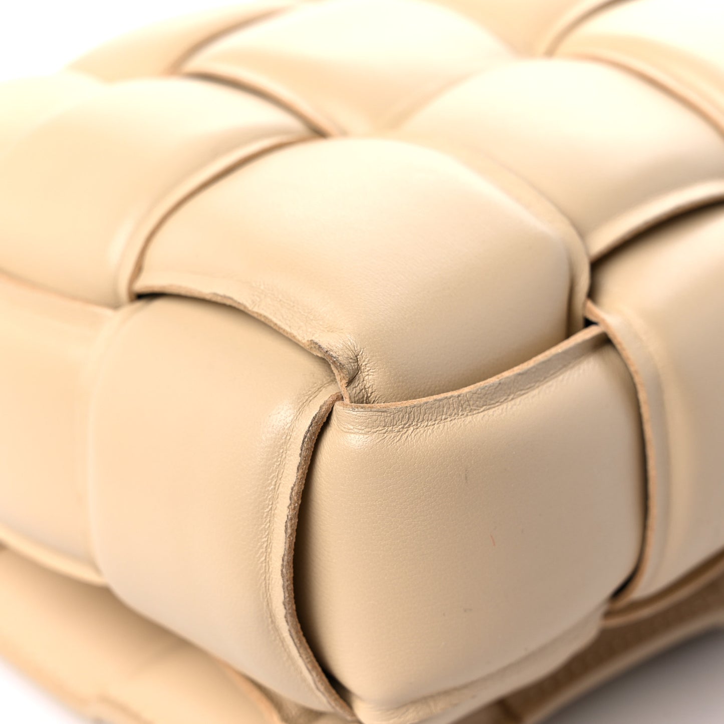 Nappa Maxi Intreccio Padded Cassette Crossbody Bag Porridge