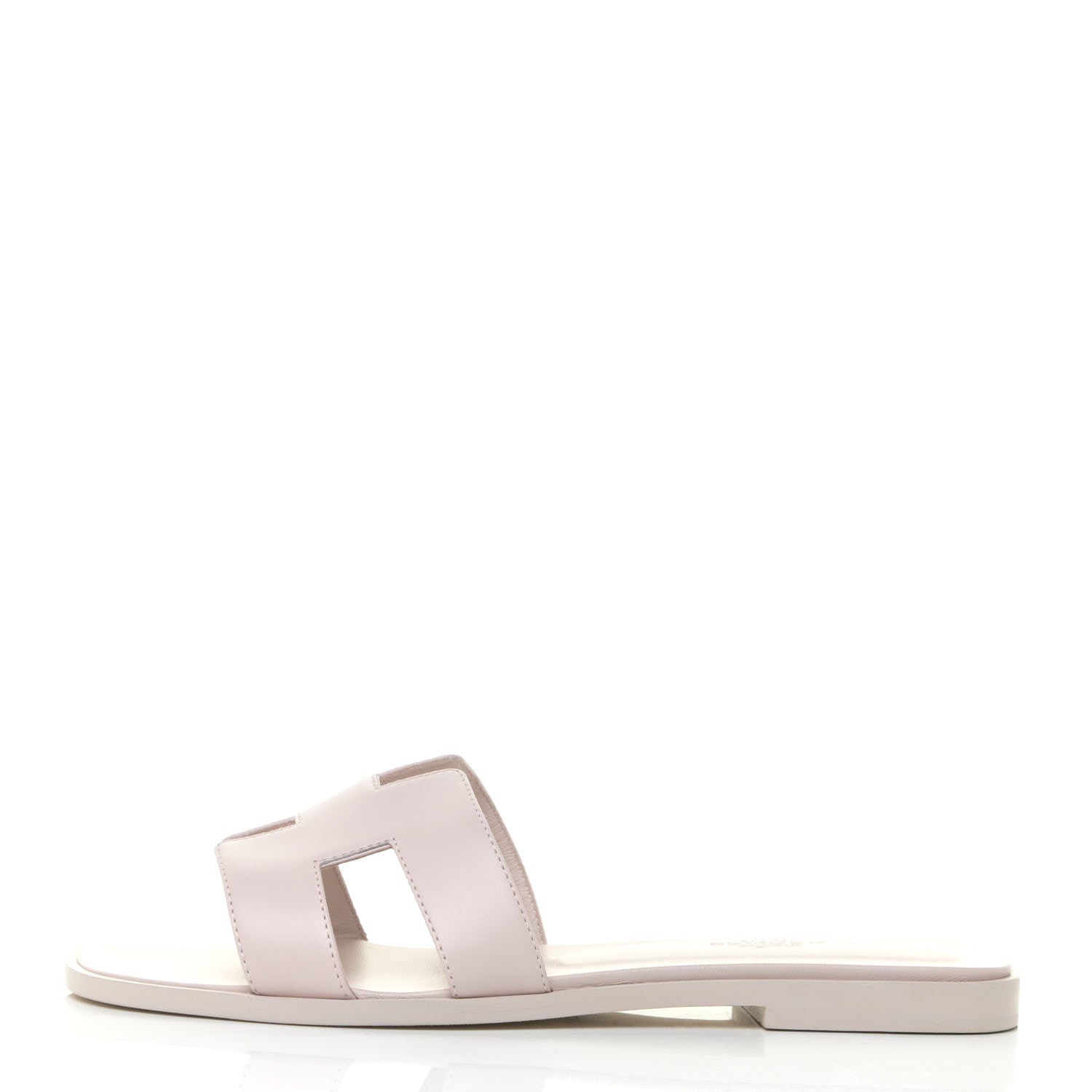 Hermes Box Calfskin Oran Sandals 37 Rose Pale 1 of 12