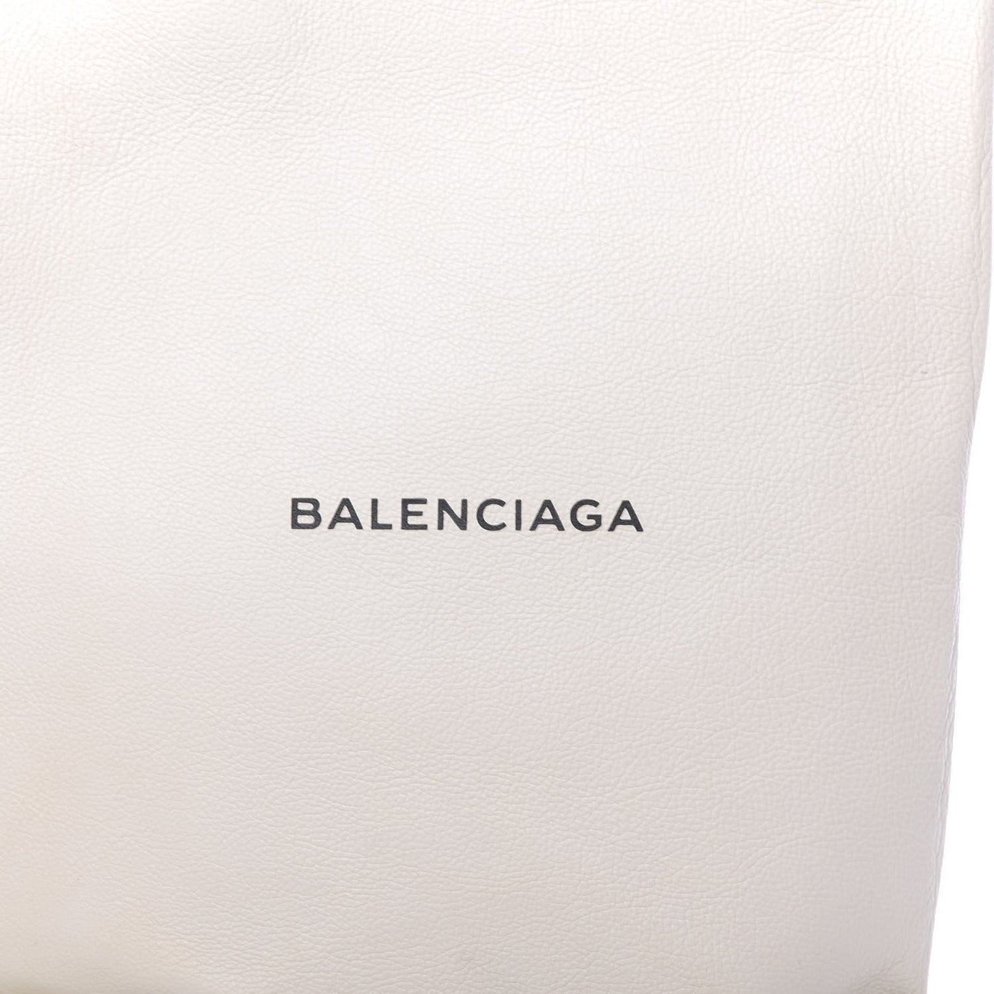 Calfskin Medium Logo North South Shopping Tote White