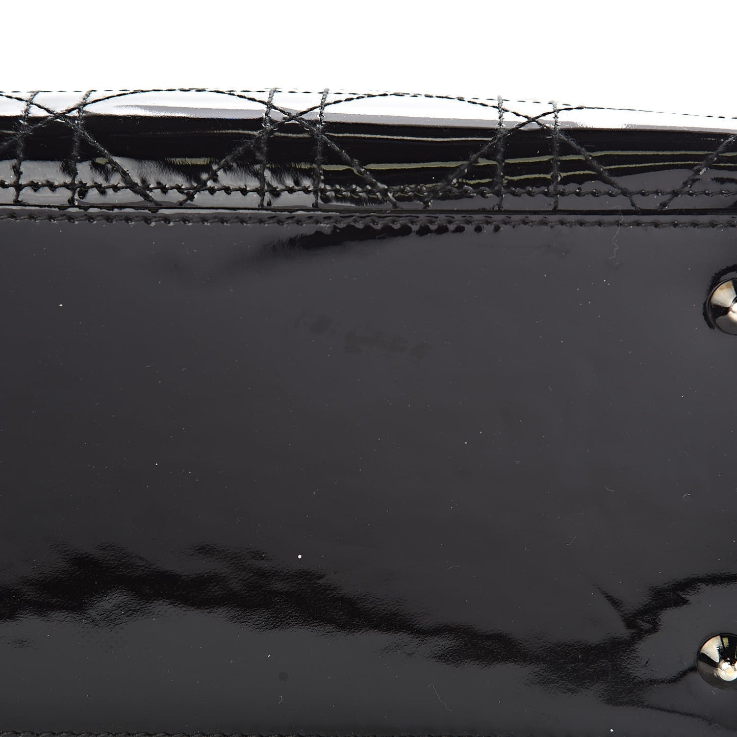 Patent Cannage Stitched Medium Lady Dior Black