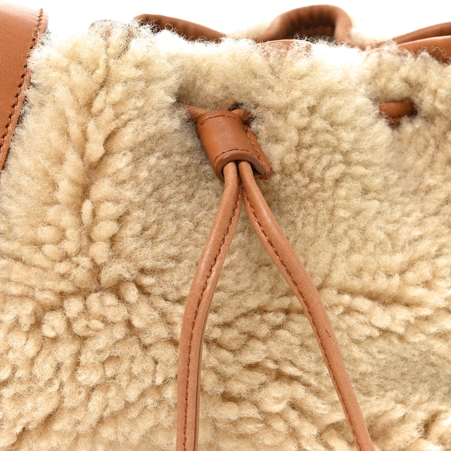Saint Laurent Shearling Calfskin Small Emmanuelle Bucket Bag Natural Beige Brick 7 of 9