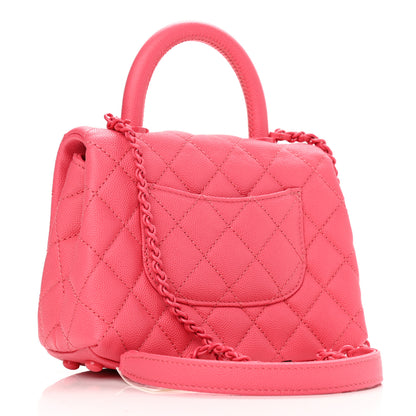 Chanel Caviar Quilted Incognito Extra Mini Coco Handle Flap Pink 3 of 11