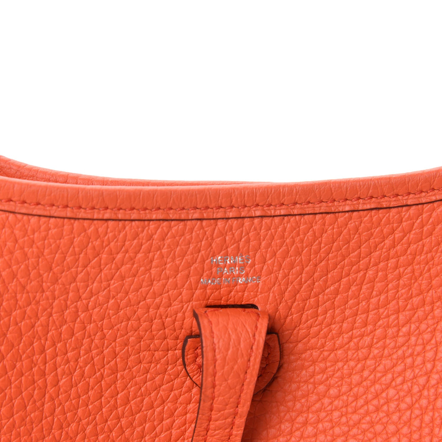 Hermes Taurillon Clemence Amazone Evelyne TPM Orange Poppy Bleu Saint Cyr 8 of 10