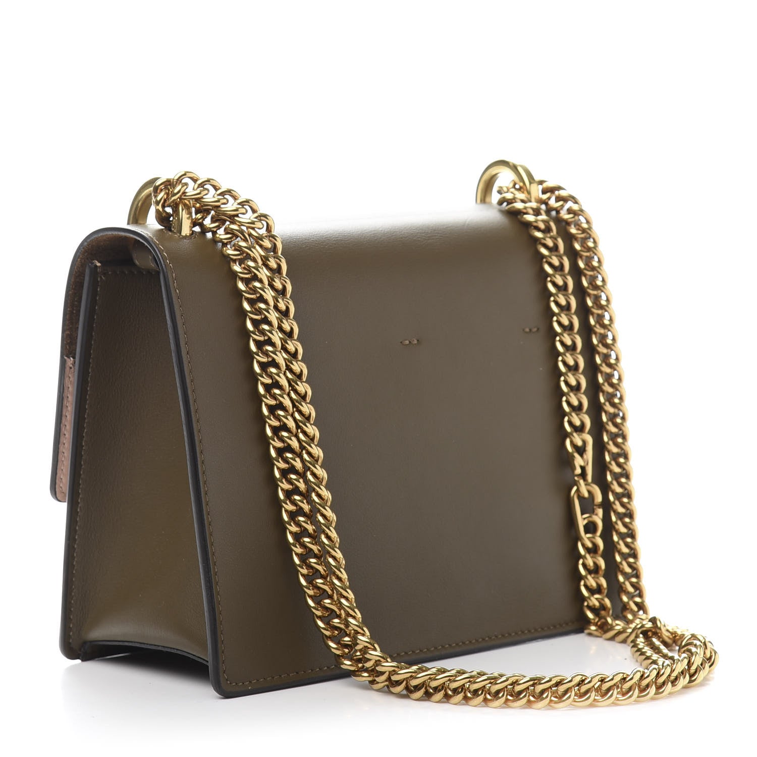 Fendi Vitello Grace Matte Small Kan U Shoulder Bag Wood 3 of 9