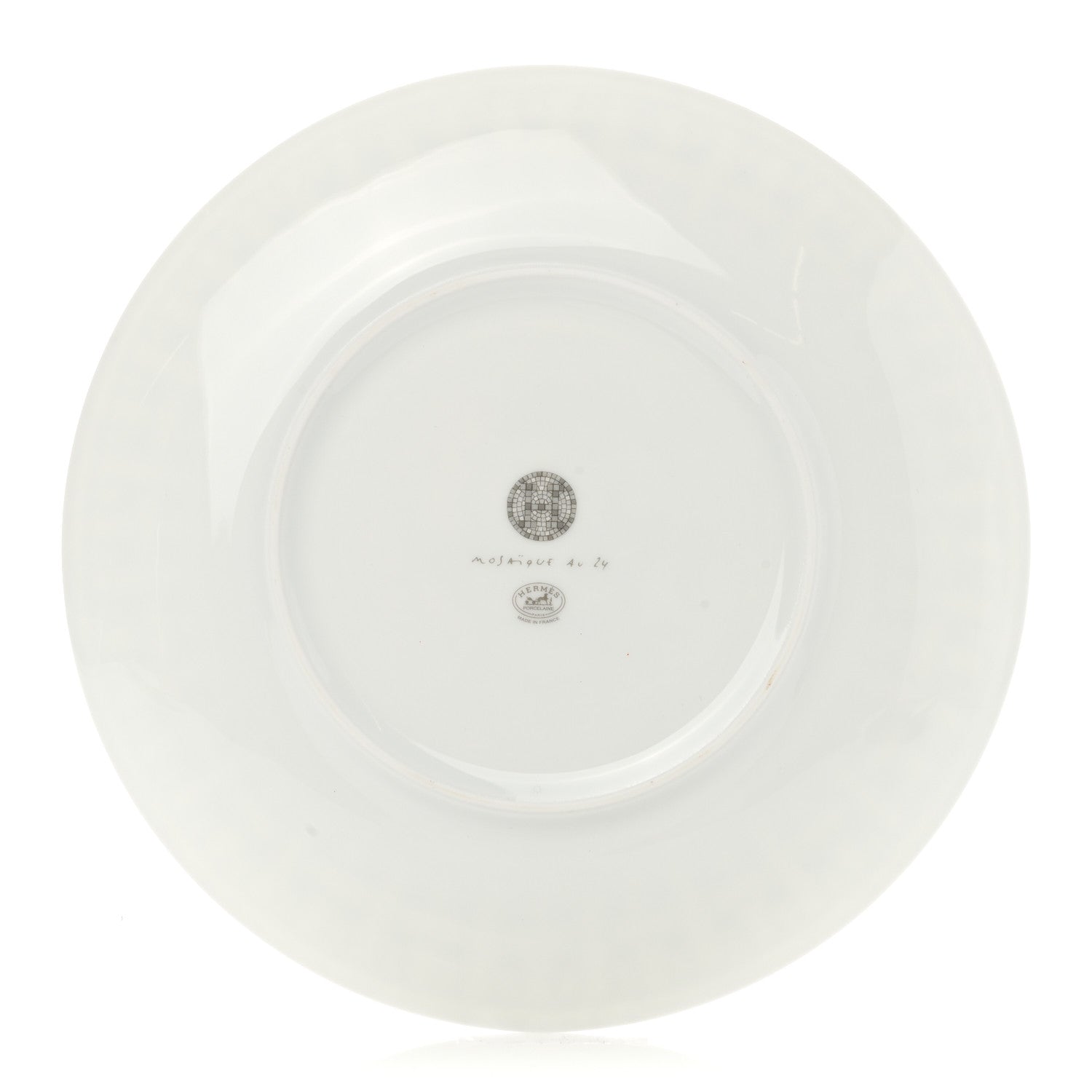 Hermes Porcelain Mosaique au 24 Platine Dessert Plate 8.3 3 of 9