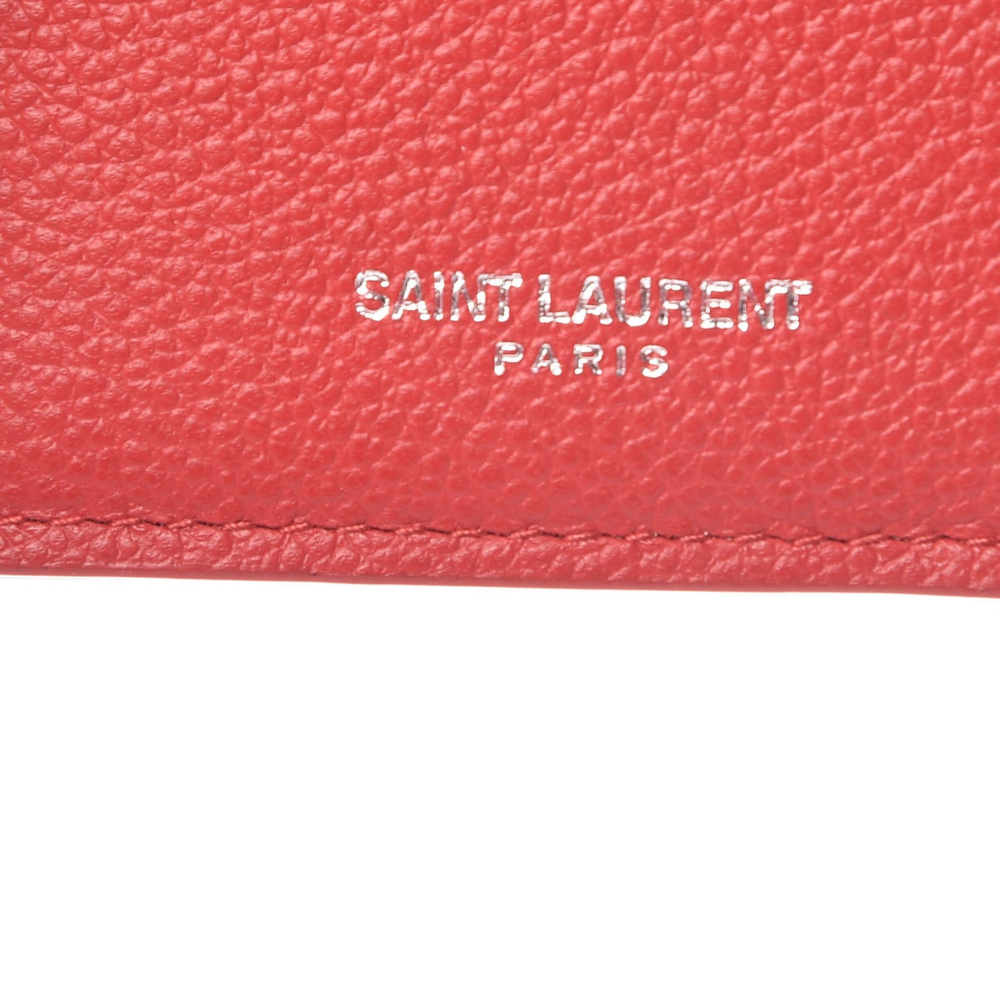 Grained Calfskin 5 Fragments Zip Pouch Card Holder New Red