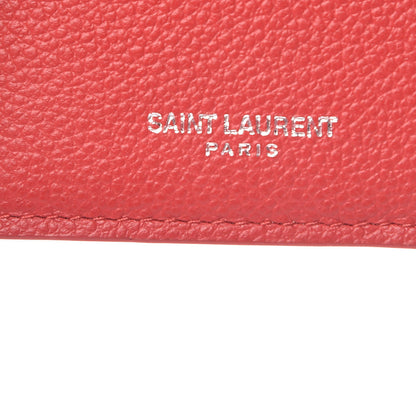 Saint Laurent Grained Calfskin 5 Fragments Zip Pouch Card Holder New Red 7 of 8