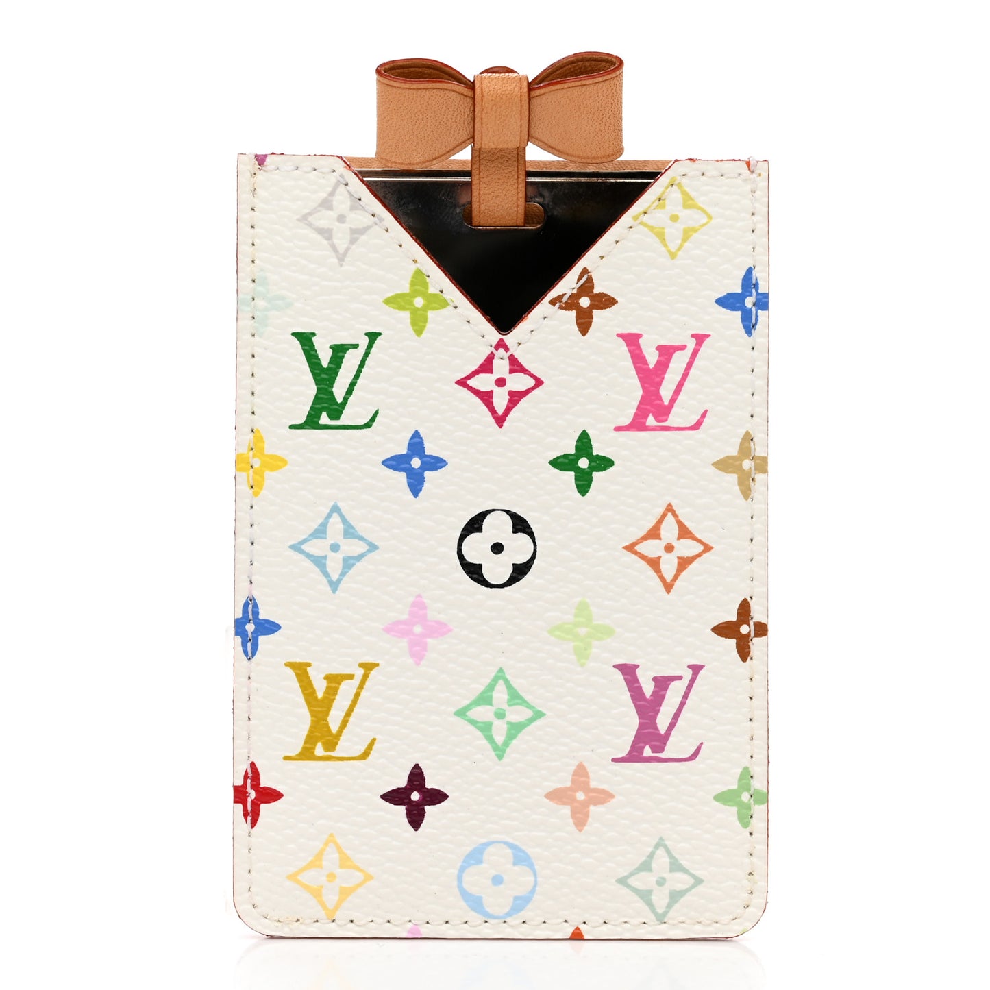 Monogram Multicolor Mirror and Case Pouch White