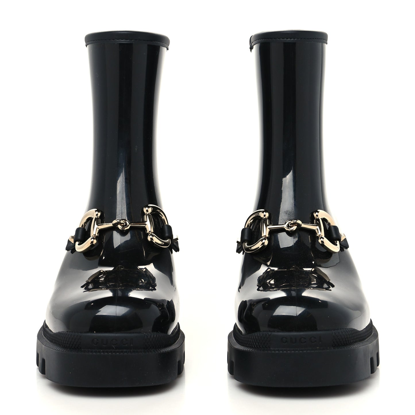 Rubber Womens Horsebit Ankle Boots 40 Black