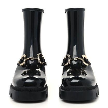 Gucci Rubber Womens Horsebit Ankle Boots 40 Black 2 of 7