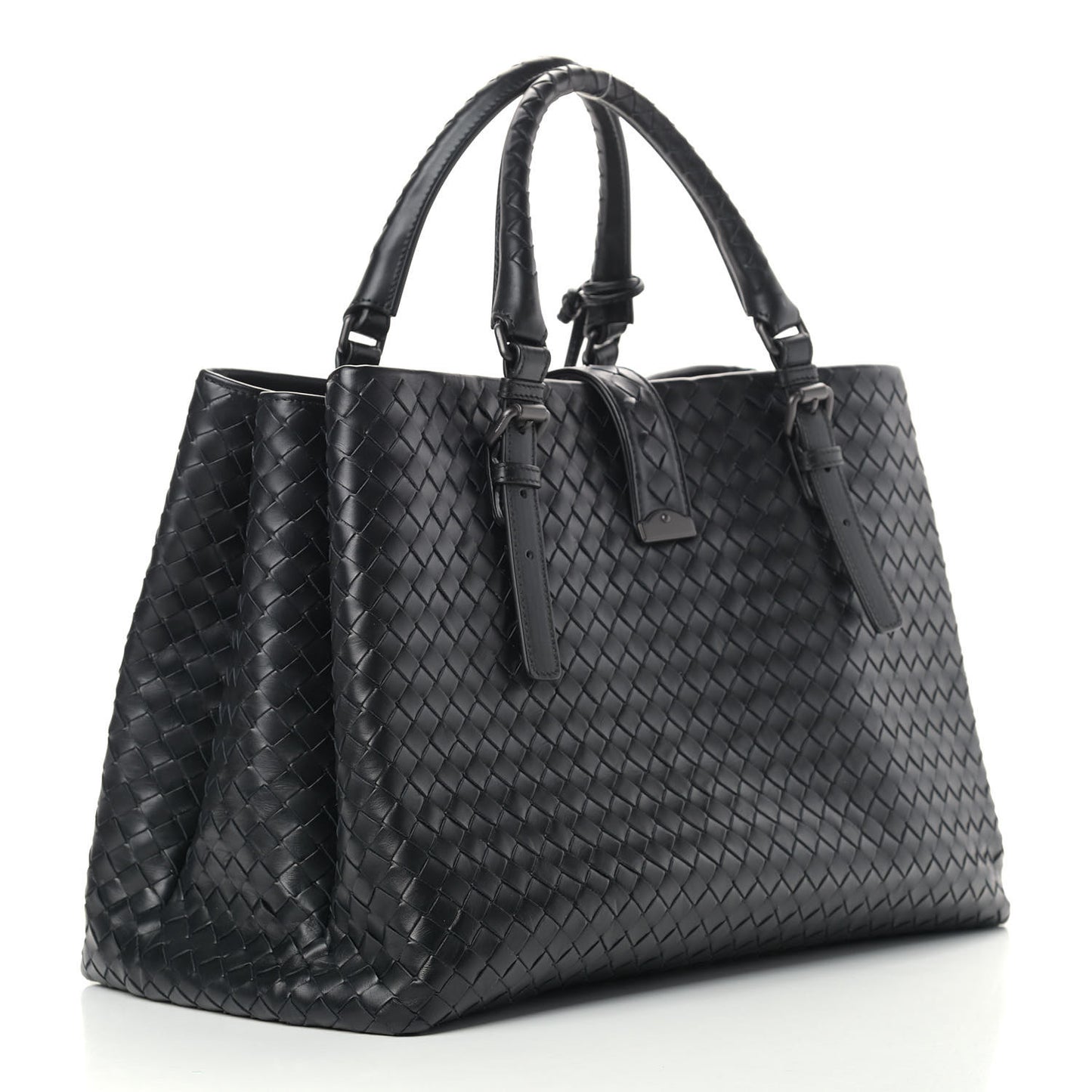 Nappa Intrecciato Medium Roma Tote Black