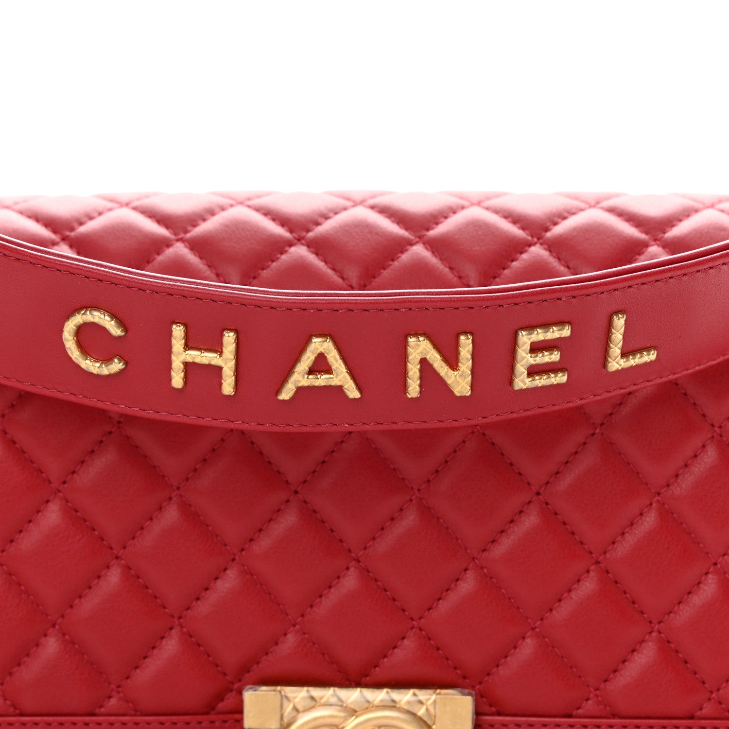 Chanel Calfskin Medium Boy Logo Top Handle Flap Red 11 of 13