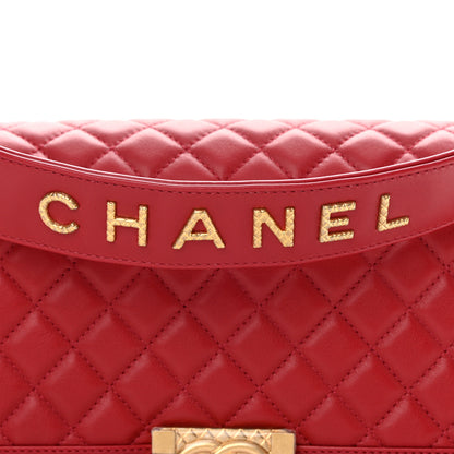 Chanel Calfskin Medium Boy Logo Top Handle Flap Red 11 of 13