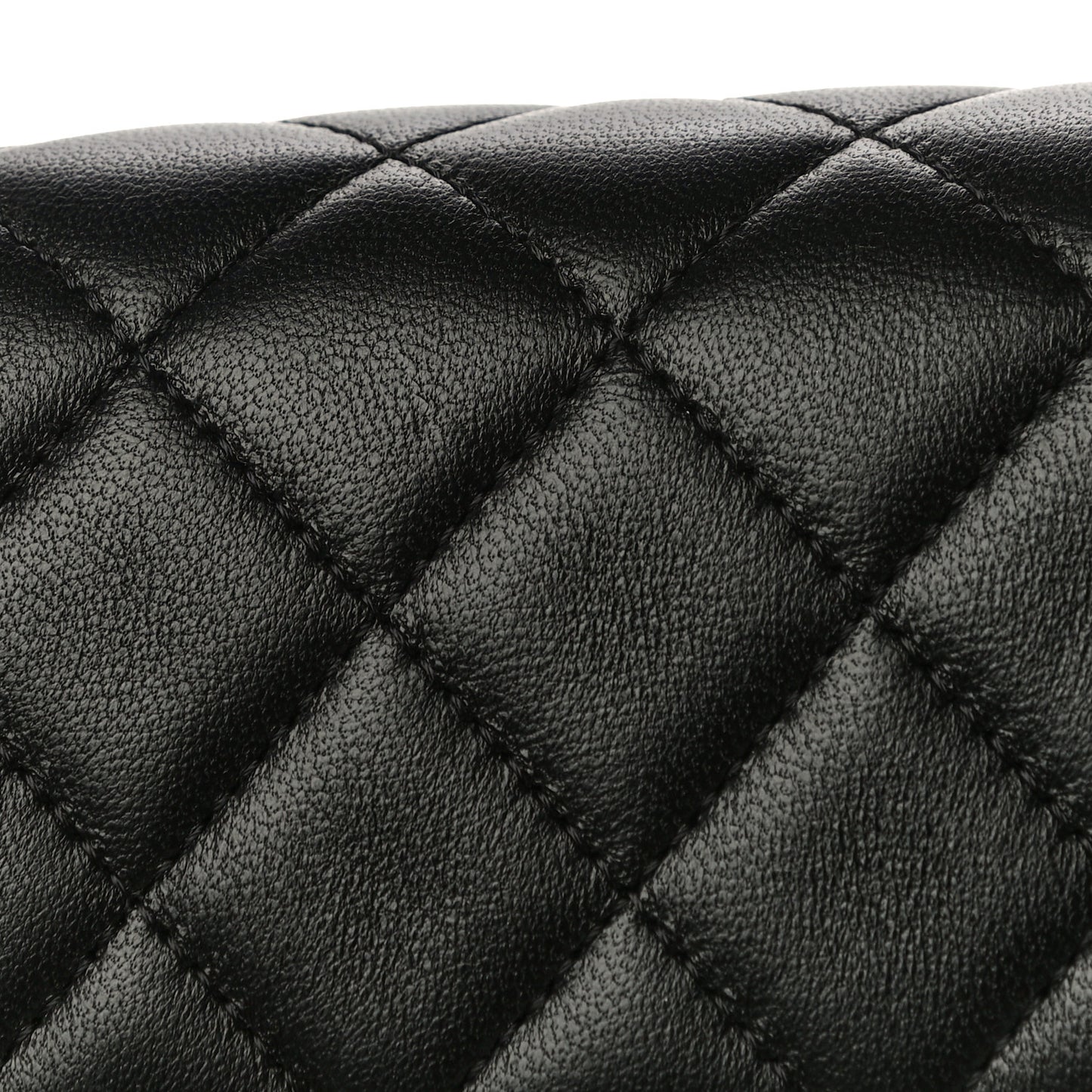 Lambskin Quilted Mini Rectangular Flap Black