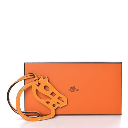 Hermes Swift Paddock Cheval Horse Bag Charm Jaune D'or 4 of 4