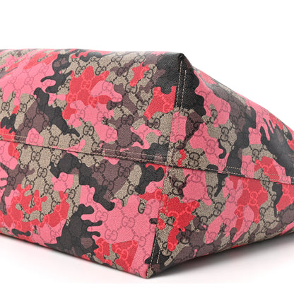 Gucci GG Supreme Monogram Camouflage Tote Pink Red 8 of 10