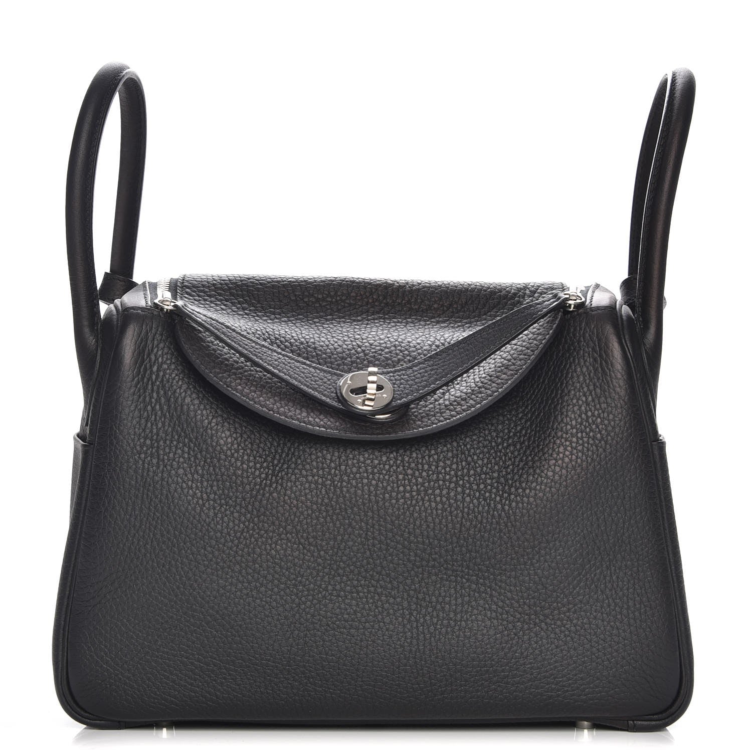 Hermes Taurillon Clemence Lindy 30 Black 1 of 7