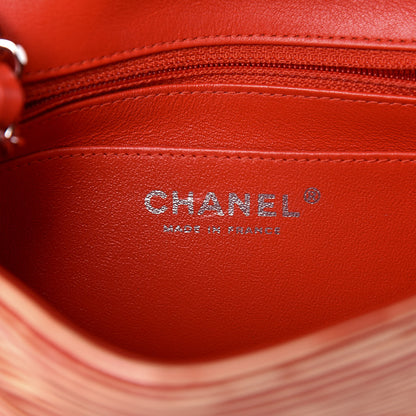 Chanel Patent Calfskin Striped Mini Square Flap Red 5 of 9