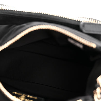 Chanel Velvet Effect Nylon Shiny Crumpled Calfskin Mini Quilted Chanel 25 Clutch With Chain Black 6 of 14