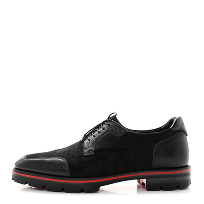 Christian Louboutin Calfskin Suede Mens Simon Derby Oxfords 43 Black 1 of 8
