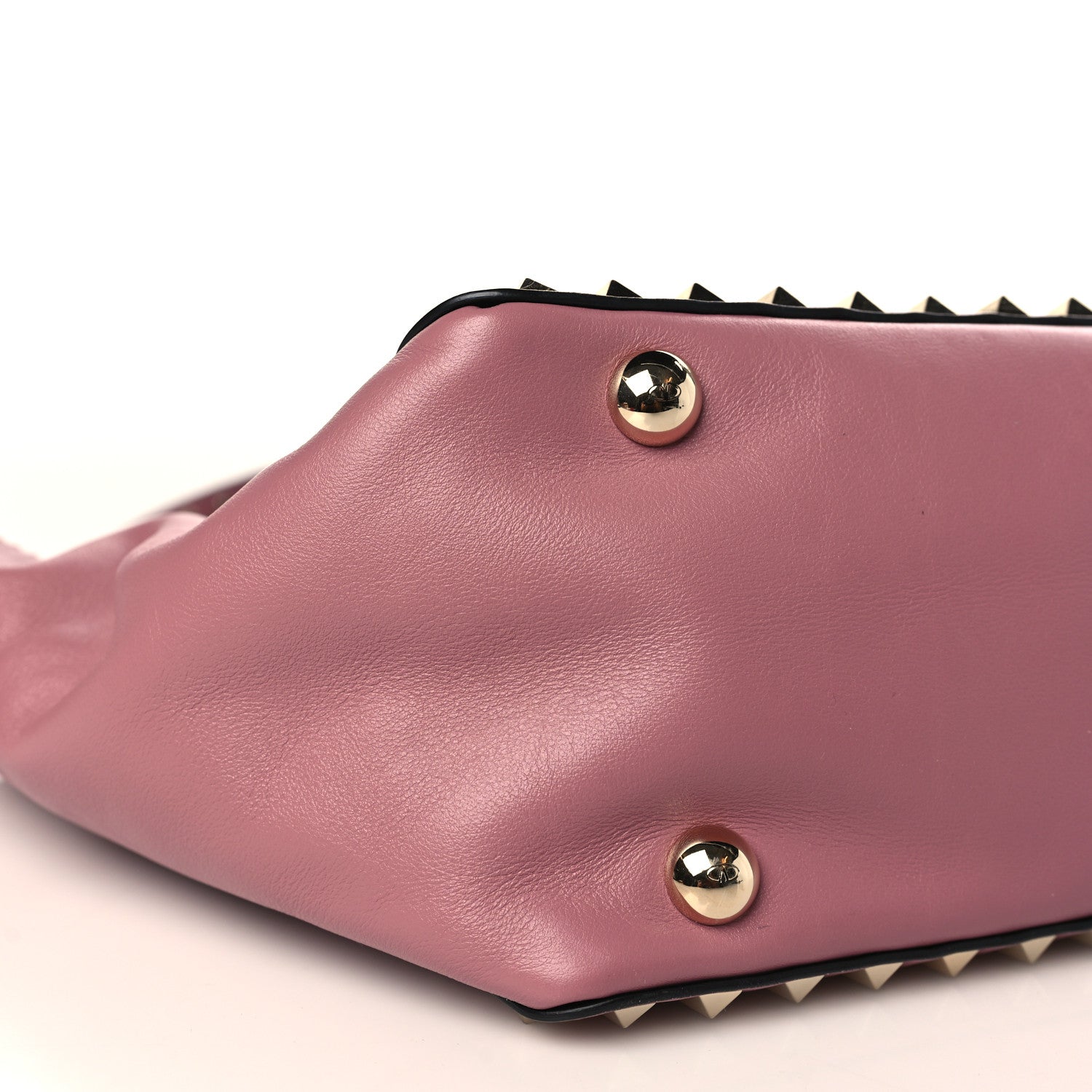 Valentino Garavani Vitello Small Rockstud Tote Antique Rose 7 of 8