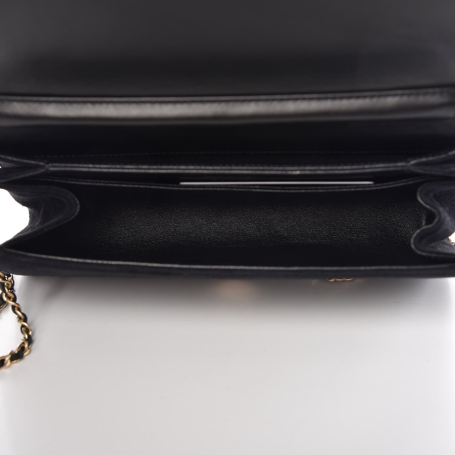 Chanel Suede Quilted Crystal Pearl CC Flap Black 5 of 10