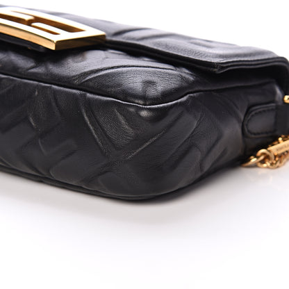 Fendi Nappa FF 1974 Embossed Mini Baguette Black 9 of 9