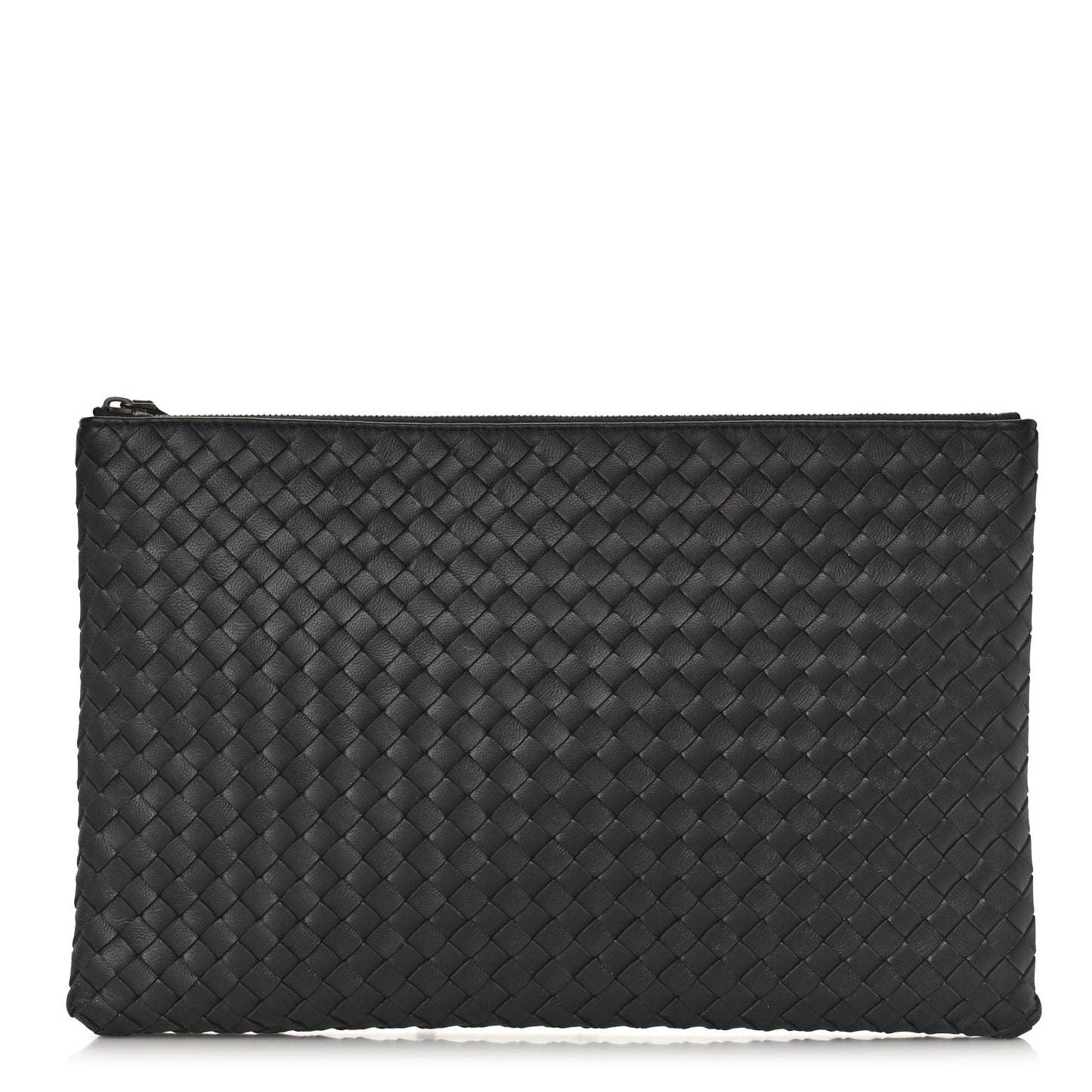 Nappa Intrecciato Medium Zip Pouch Black
