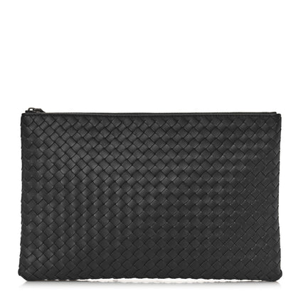 Bottega Veneta Nappa Intrecciato Medium Zip Pouch Black 1 of 8