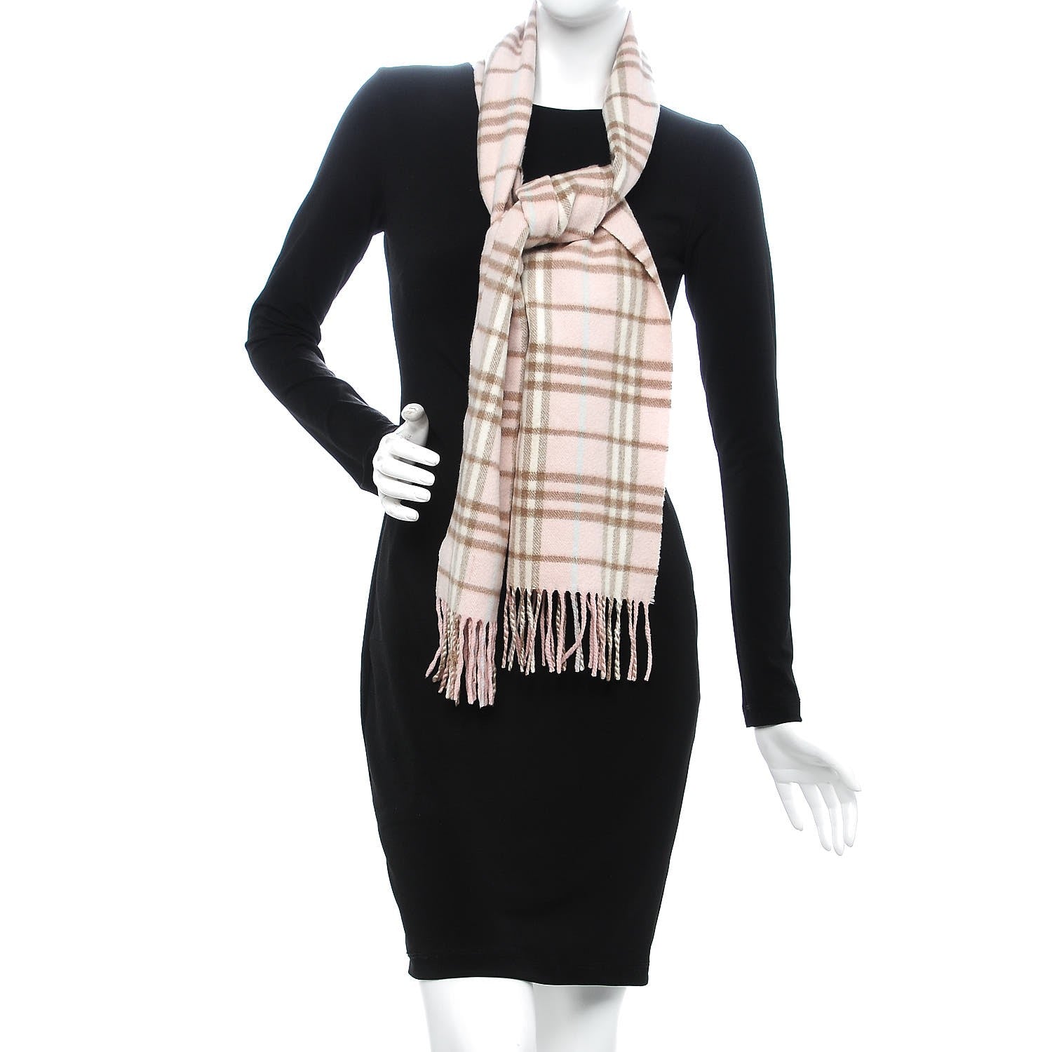 Burberry Cashmere Nova Check Scarf Pink 2 of 5