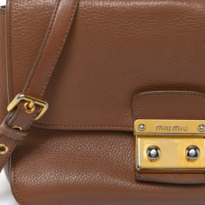 Miu Miu Vitello Phenix Madras Shoulder Bag Cuoio 8 of 17