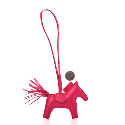 Hermes Milo Lambskin Grigri Rodeo Horse Bag Charm PM Rose Mexico 2 of 5