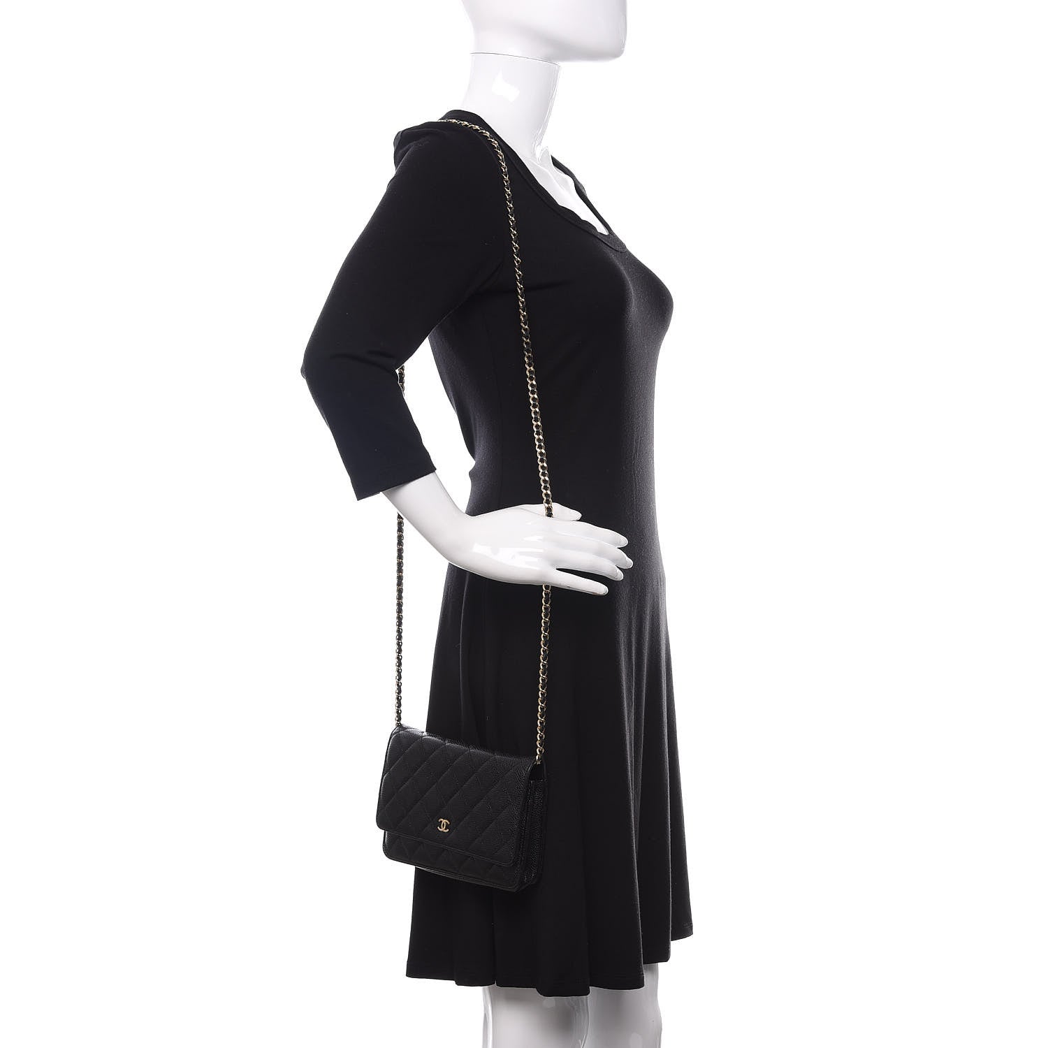 Chanel Caviar Quilted Wallet On Chain WOC Black 2 of 15