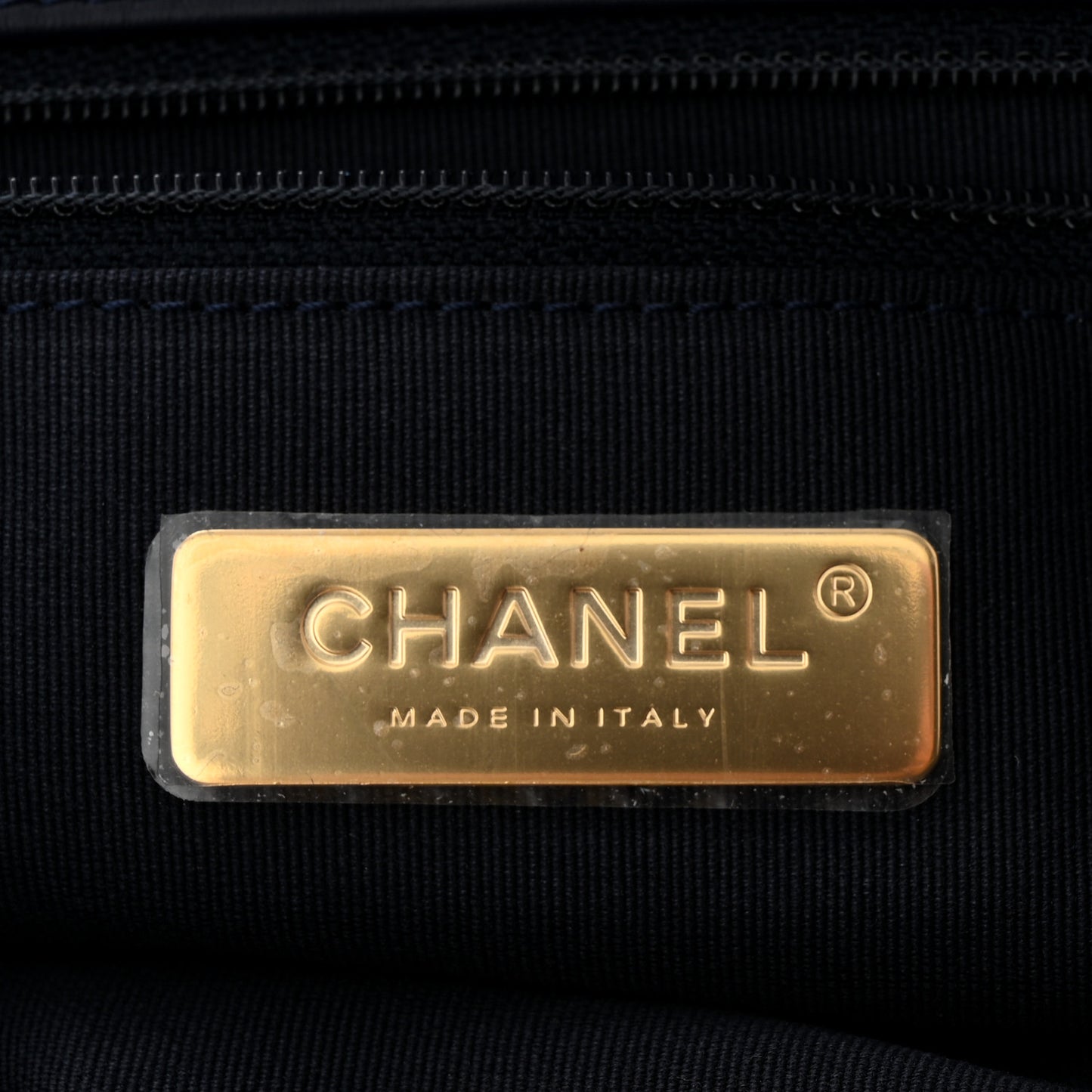 Denim Quilted Chanel 19 North South Shopping Bag Blue