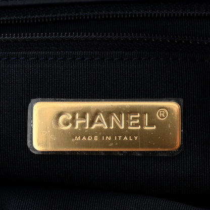 Chanel Denim Quilted Chanel 19 North South Shopping Bag Blue 6 of 10