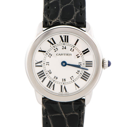 Cartier Stainless Steel Alligator 29mm Ronde Solo Quartz Watch 1 of 9