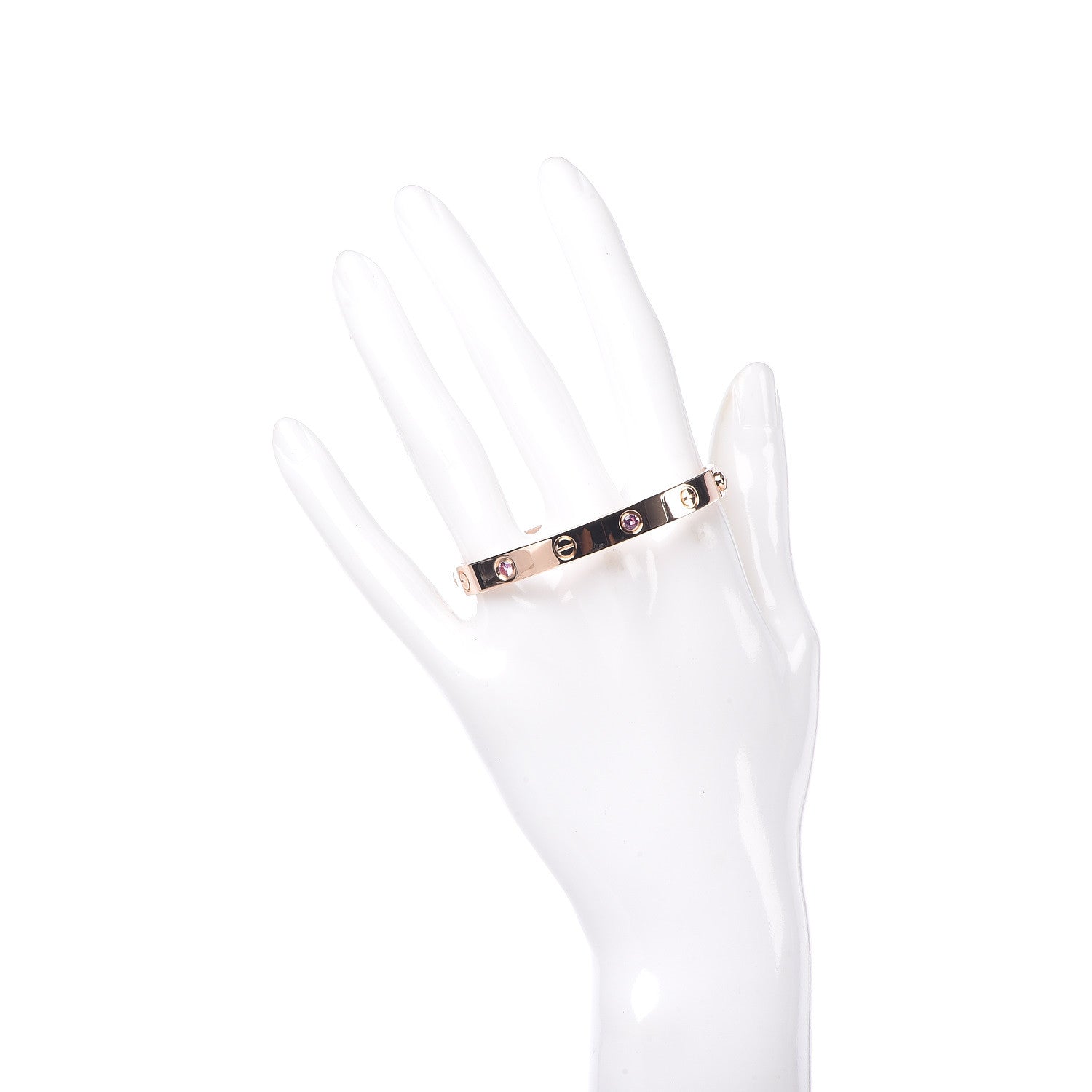 Cartier 18K Pink Gold 4 Pink Sapphire LOVE Bracelet 16 2 of 7