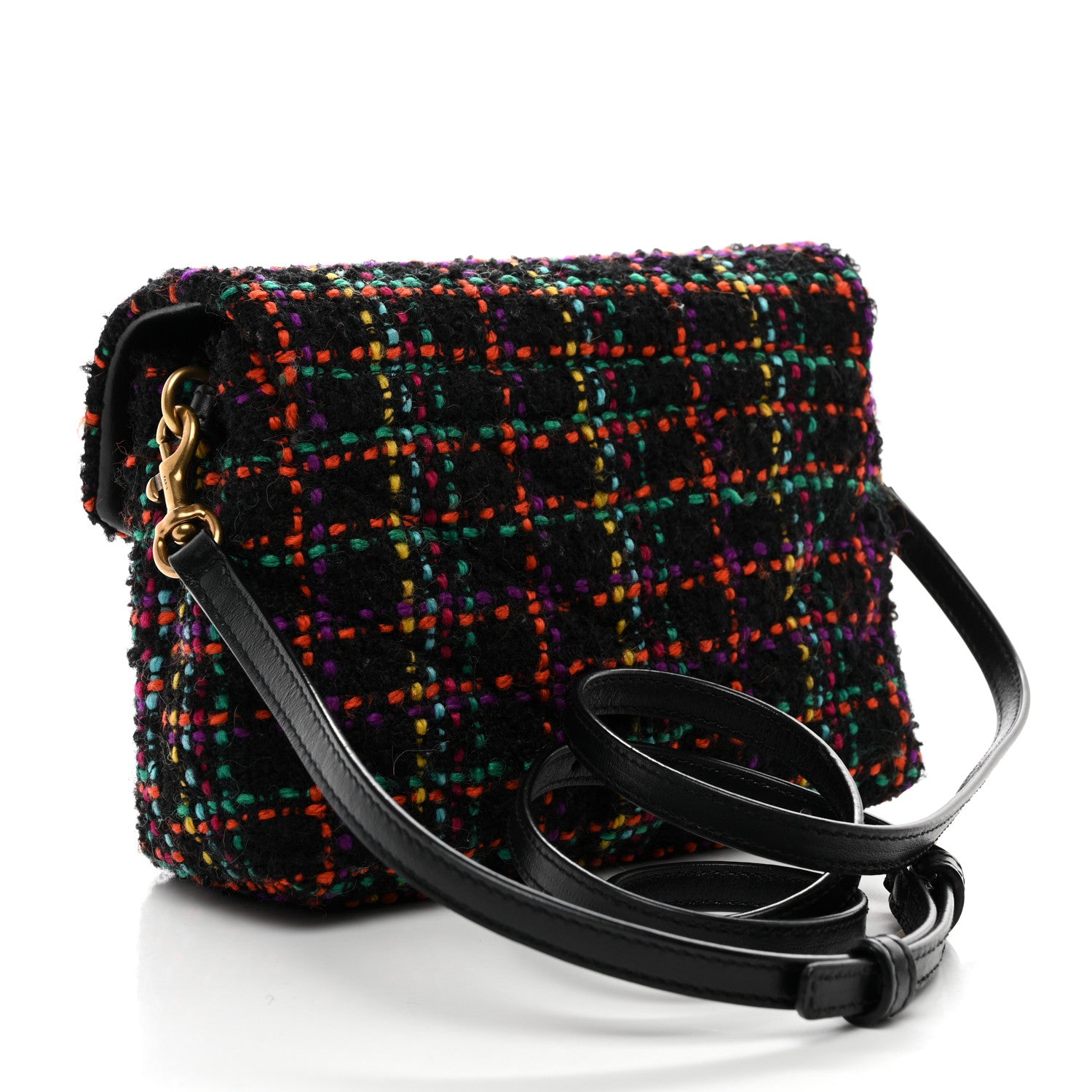 Saint Laurent Tweed Toy Loulou Shoulder Bag Black 3 of 11