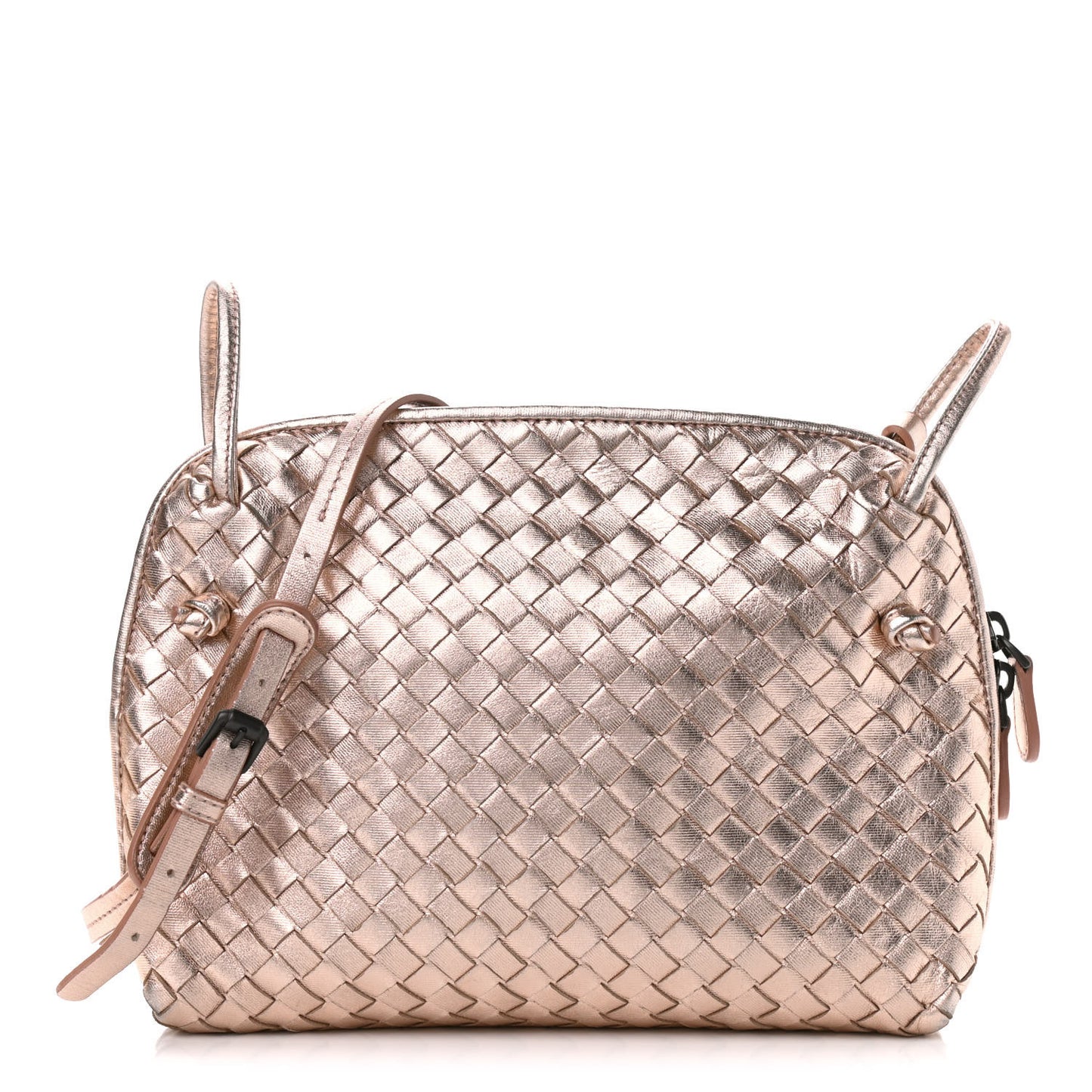Metallic Grosgrain Intrecciato Nodini Crossbody Messenger Copper
