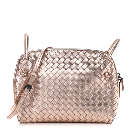 Bottega Veneta Metallic Grosgrain Intrecciato Nodini Crossbody Messenger Copper 1 of 9